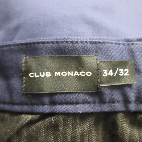 Club Monaco Men's Dress Pants Straight Leg Ankle Trouser Size 34 x 32 Navy 560 - Picture 3 of 13